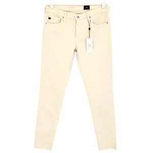 $188.00 Adriano Goldschmied Womens Beige Stretch Super Skinny Ankle Leggings 29R